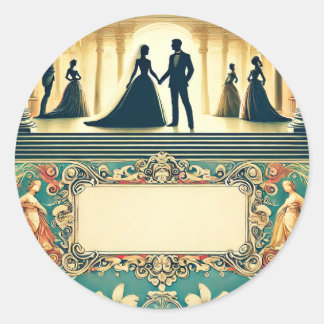 wedding classic round sticker