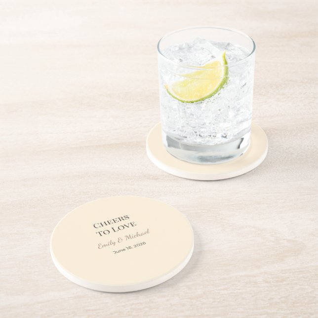 Wedding Coasters | Cheers To Love Favour (Side)