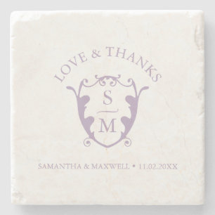 Wedding Coasters Classic Monogram Favours Lilac