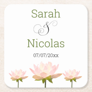 Wedding coasters personalized minimalist 