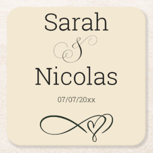 Wedding coasters personalized minimalist 