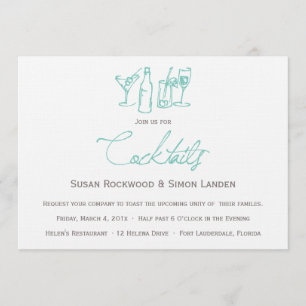 Wedding Cocktail Invitations     Blue