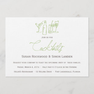 Wedding Cocktail Invitations     Green