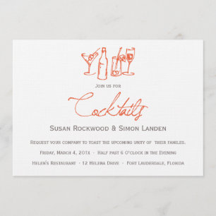 Wedding Cocktail Invitations     Orange