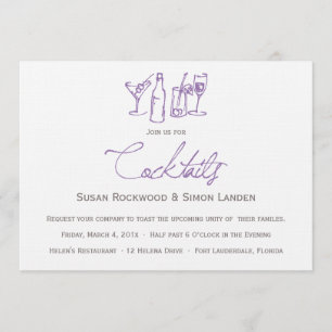 Wedding Cocktail Invitations     Purple