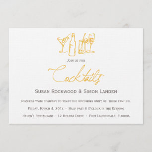 Wedding Cocktail Invitations     Yellow