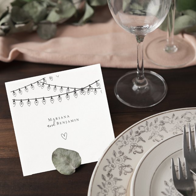 Wedding Cocktail Napkin with String Lights (Creator Uploaded)