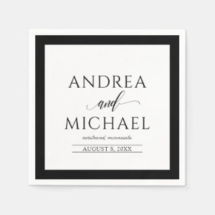 Wedding Cocktail Napkins   Luxe Calligraphy (Black