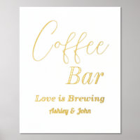 Wedding Coffee Bar Gold White