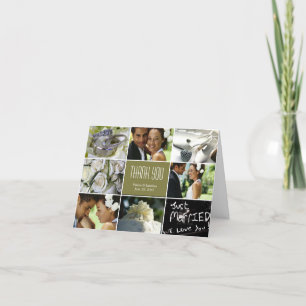 Wedding Collage Thank You Card - Sage