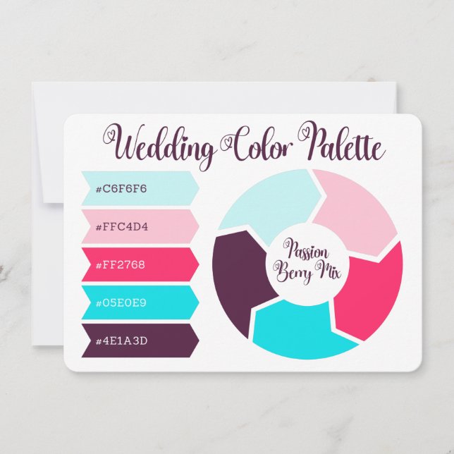 Wedding Colour Palette Card with Hex Colour Codes  (Front)