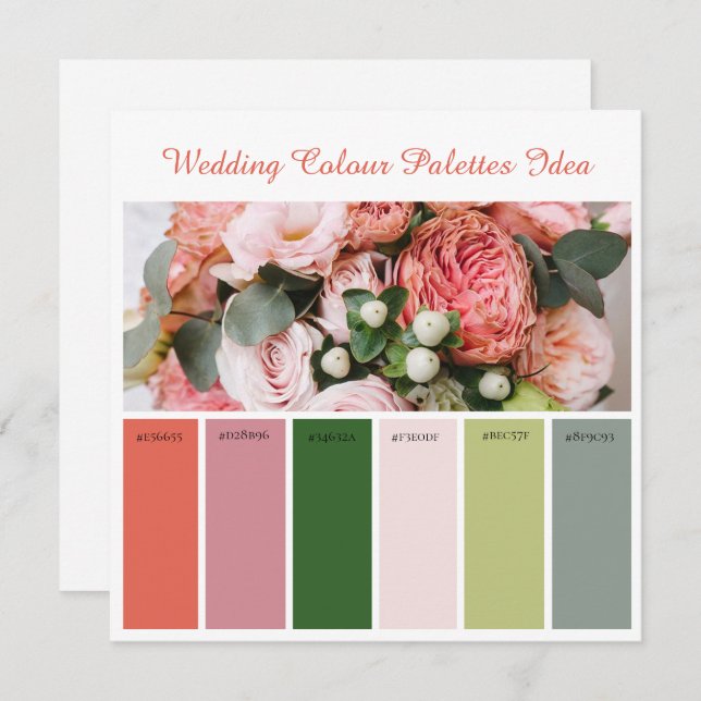 Wedding Colour Palettes Idea Card (Front/Back)