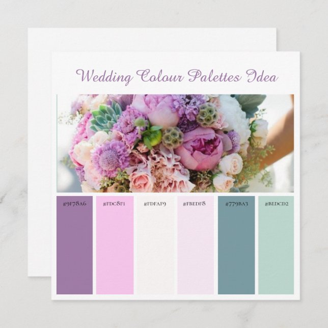 Wedding Colour Palettes Idea Card (Front/Back)