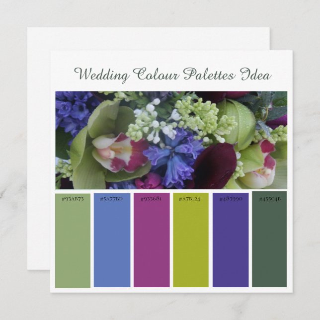 Wedding Colour Palettes Idea Card (Front/Back)