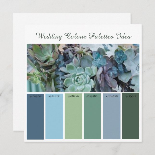 Wedding Colour Palettes Idea Card (Front/Back)
