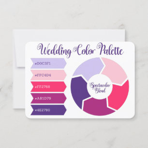 Wedding Colour Pink & Purple Palette Hex Code Card