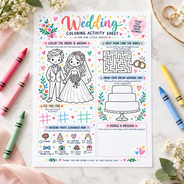 Wedding Colouring Activity Sheet (Wedding Coloring Activity Sheet
)