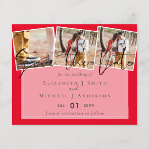 Wedding Colours BLACK and RED BUDGET Save Dates