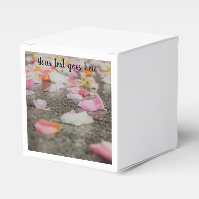 wedding confetti rose petal favor box (Front Side)