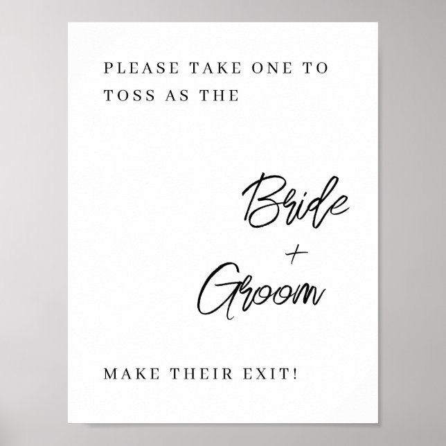 Wedding Confetti Toss Sign - Simply Elegant (Front)