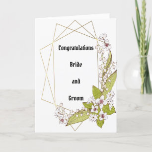 Wedding Congratulations Card with Flowers