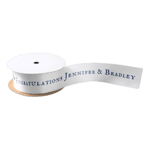 Wedding Congratulations Custom Name Personalised Satin Ribbon