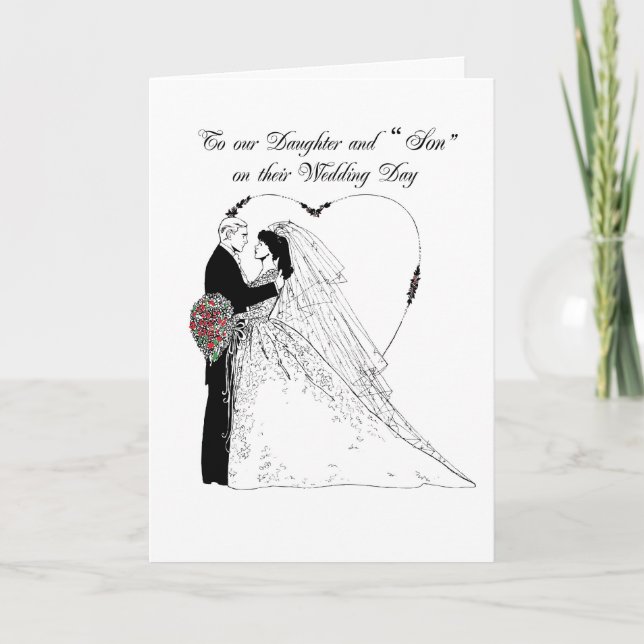 Wedding Congratulations Daughter and "Son" Card (Front)
