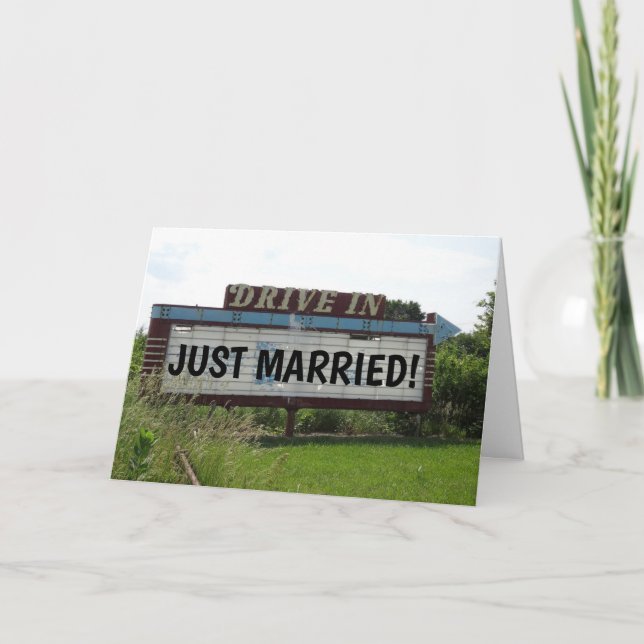 WEDDING CONGRATULATIONS, DRIVE IN MOVIE CARD (Front)