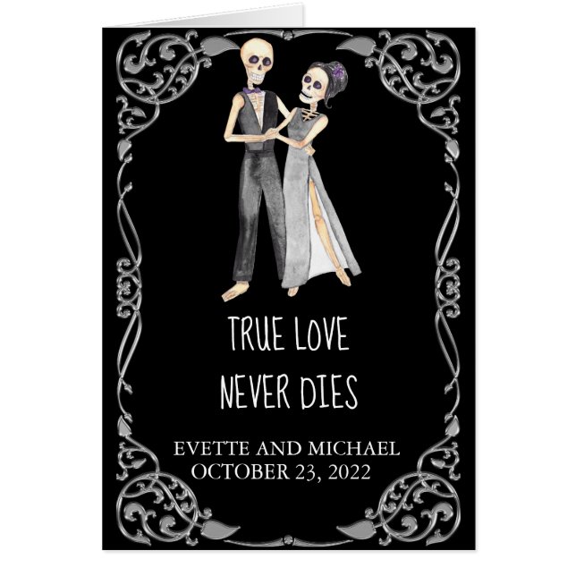  Wedding Congratulations Halloween Skeleton Couple (Front)