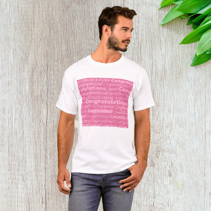 Wedding Congratulations In Pink T-Shirt