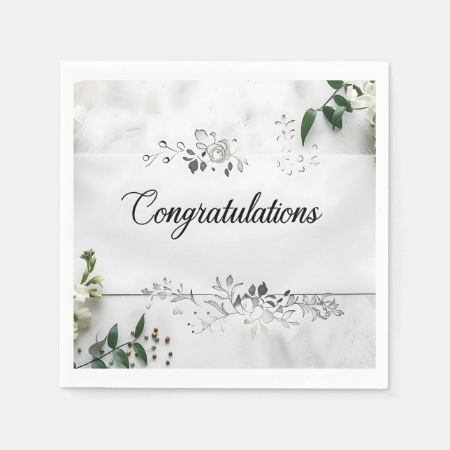Wedding Congratulations Paper Napkin (Front)