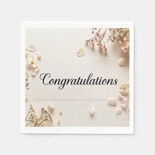 Wedding Congratulations Paper Napkin (Front)