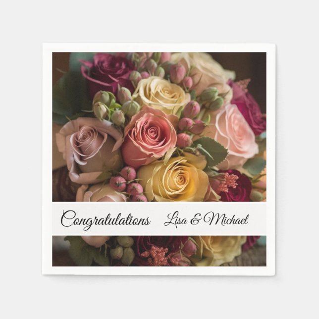 Wedding Congratulations Paper Napkins (Front)