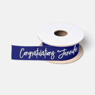 Wedding Congratulations Script Personalised Name Satin Ribbon