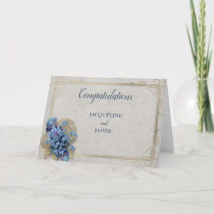 Wedding Congratulations Tiny Blue Flowers Card