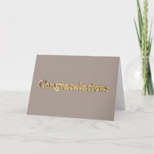 Wedding Congratulations. Wedding gold on silver Card