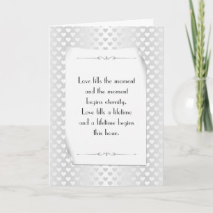 Wedding Congratulations with Hearts on Satin Card