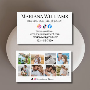 WEDDING CONTENT CREATOR 8 photos collage Business Card