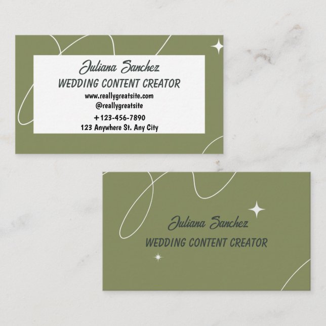 Wedding Content Creator Social Media Business Card (Front/Back)