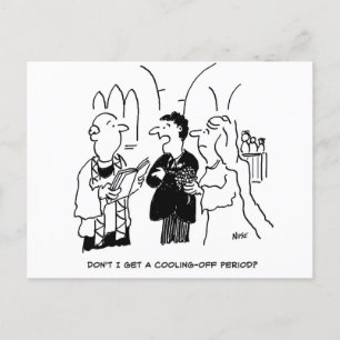 Wedding Cooling-off Period Funny Postcard