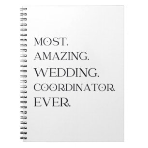 Wedding coordinator planner gift from the bride  notebook