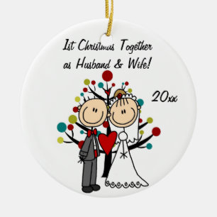 Wedding Couple 1st Christmas Personalised Ornament