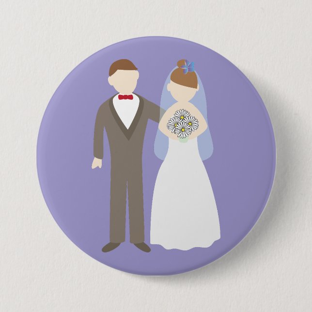 Wedding Couple 7.5 Cm Round Badge (Front)