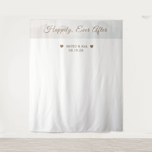 Wedding Couple Custom Backdrop Tapestry (Front)