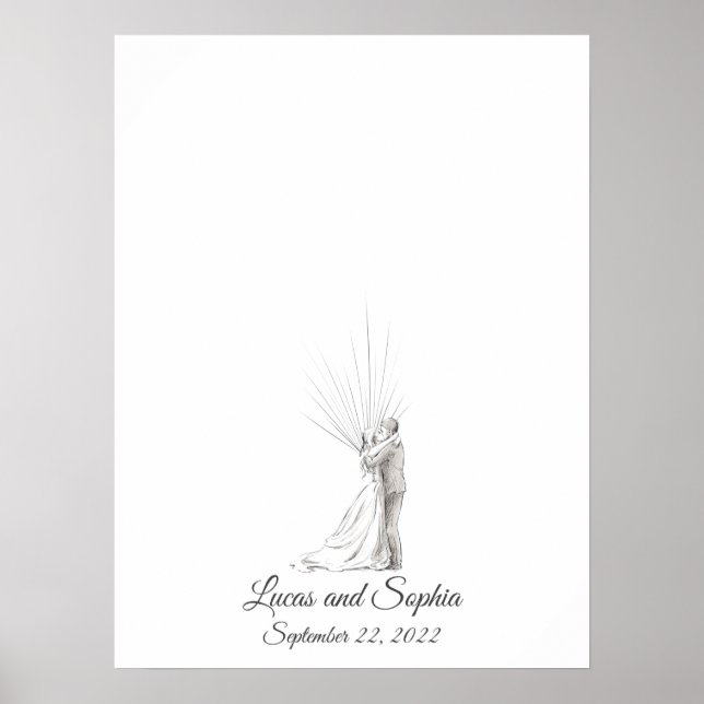 Wedding Couple Fingerprint Guest Book (Front)