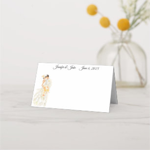 Wedding Couple Folded Name Place Card