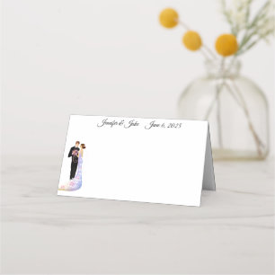 Wedding Couple Folded Name Place Card