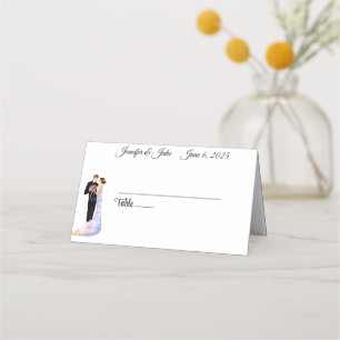 Wedding Couple Folded Name Place Card