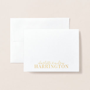Wedding Couple Gold Foil Name Foil Card