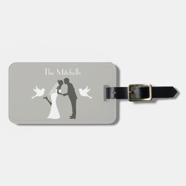 Wedding Couple Honeymoon Adventure Luggage Tag (Front Horizontal)